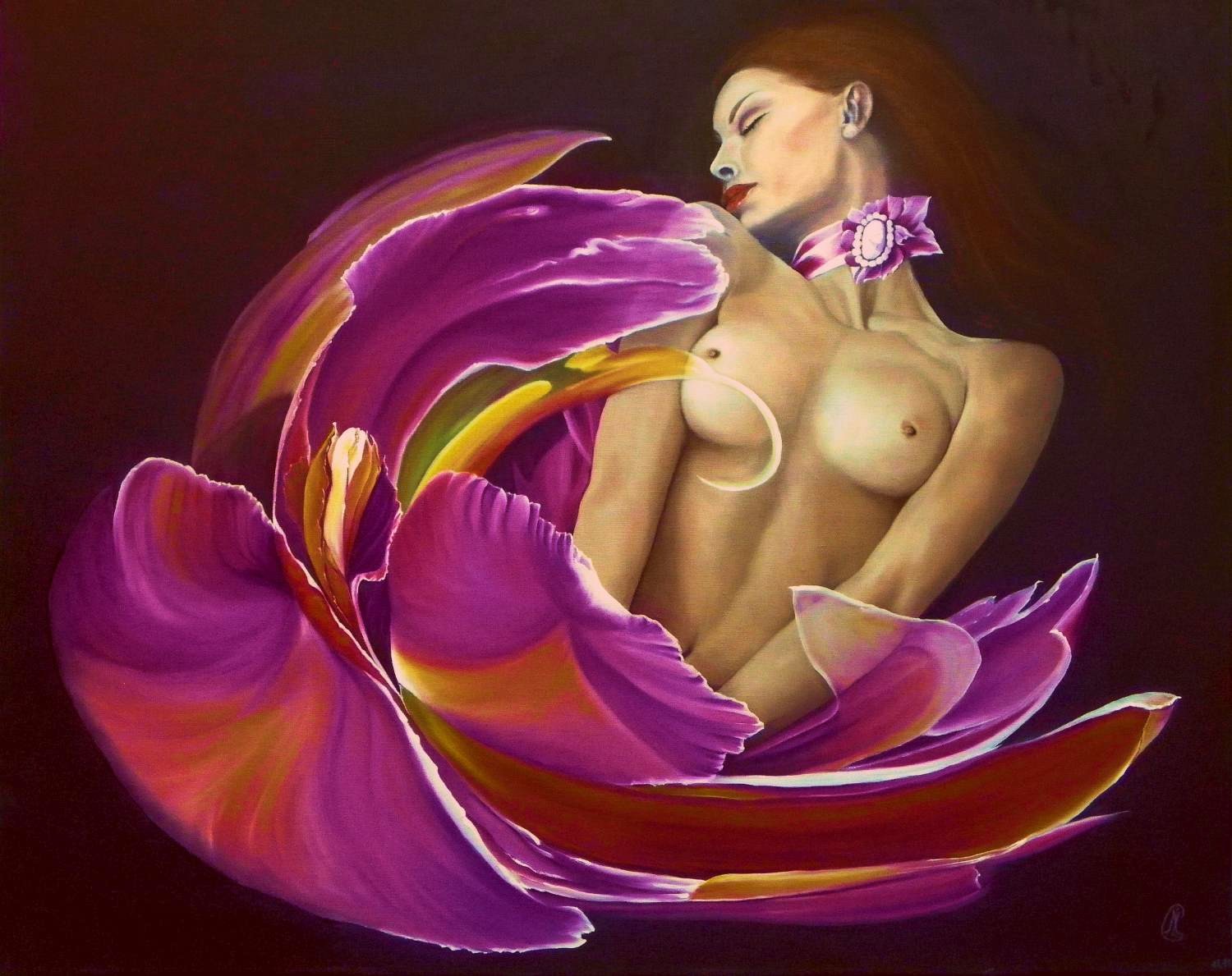 seduction Huile sur toile 73x60cm